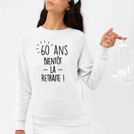 Sweat Adulte Anniversaire 60 ans Blanc