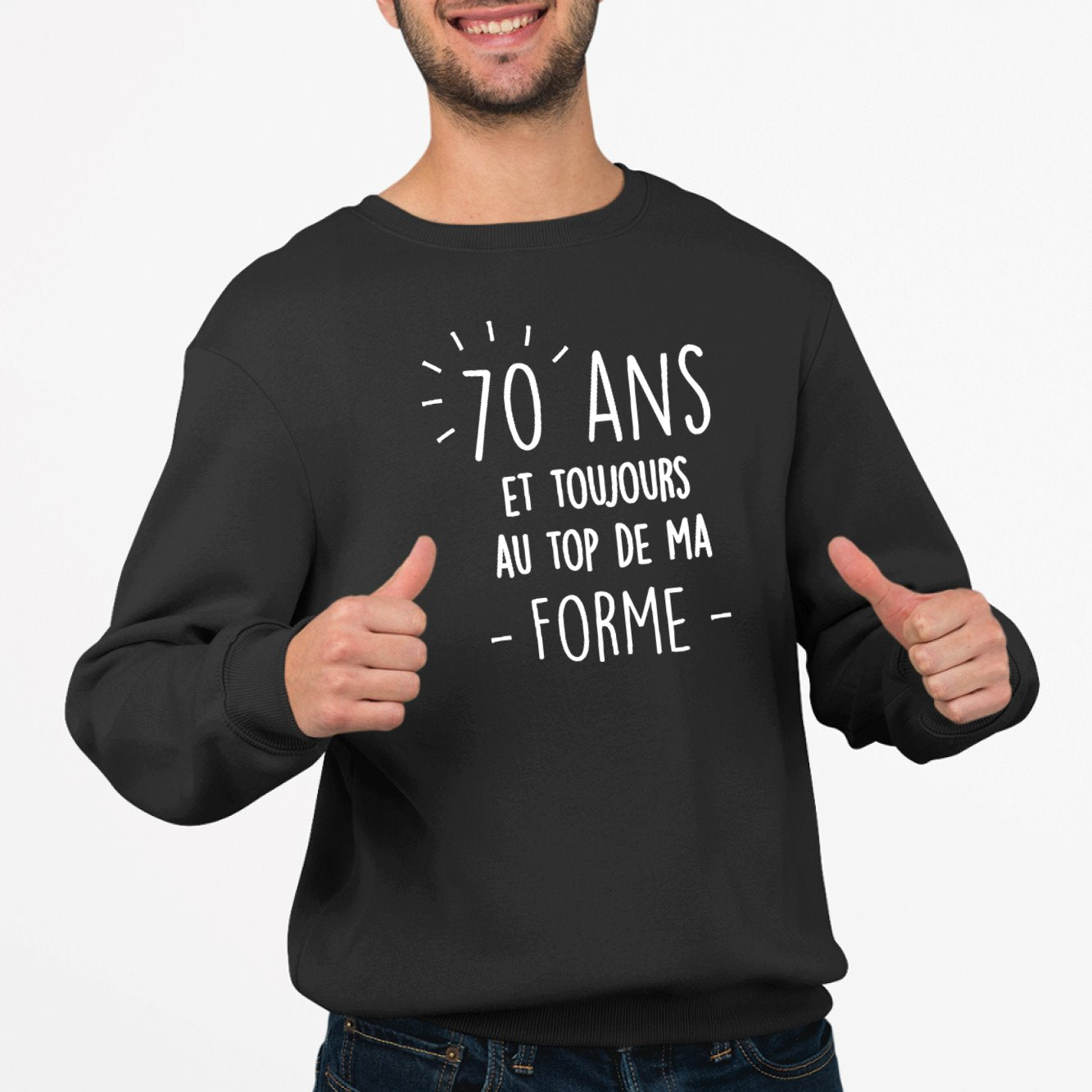 Sweat Adulte Anniversaire 70 ans Noir