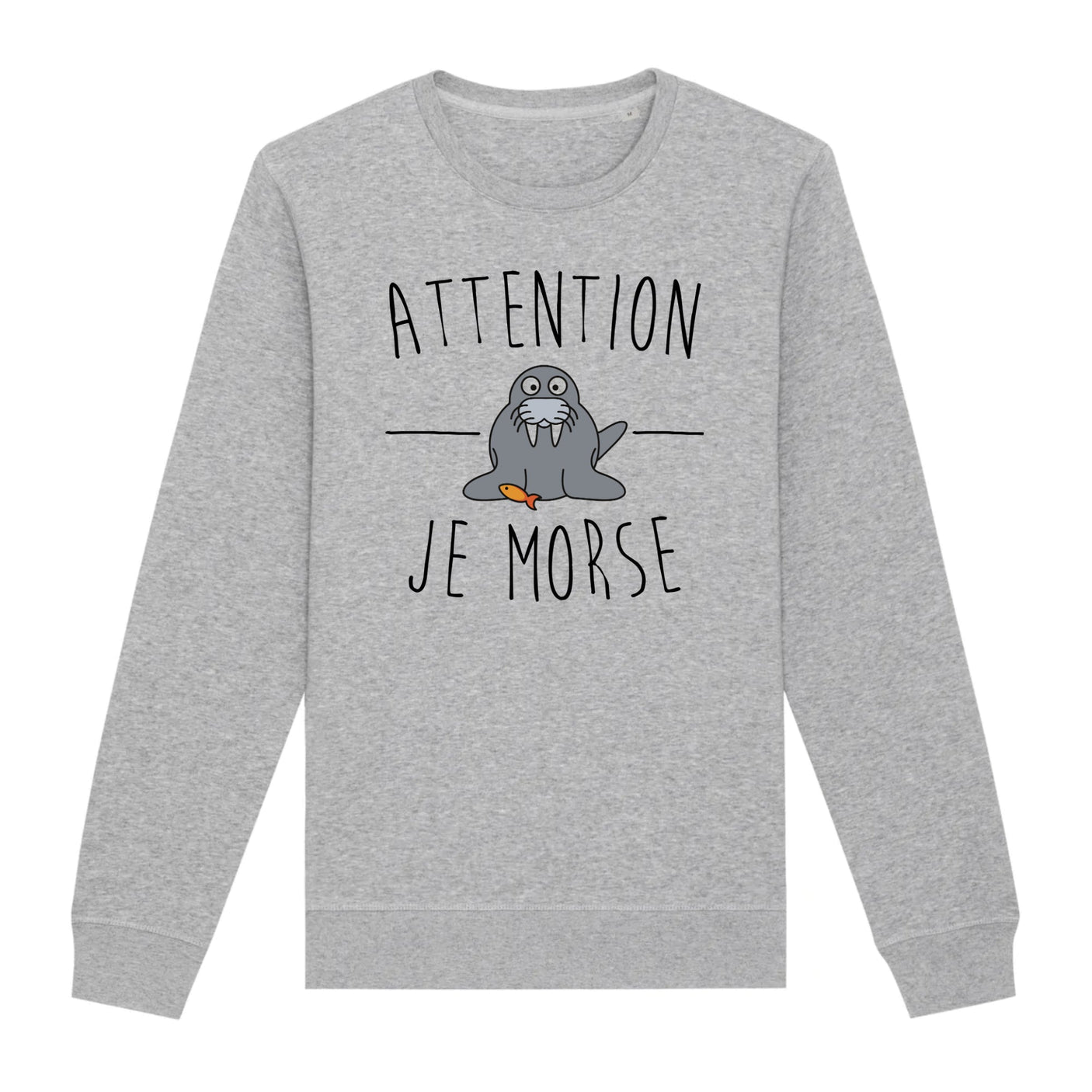 Sweat Adulte Attention je mords 