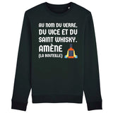 Sweat Adulte Au nom du verre du vice et du saint whisky 