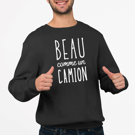 Sweat Adulte Beau comme un camion Noir