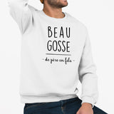 Sweat Adulte Beau gosse de père en fils Blanc