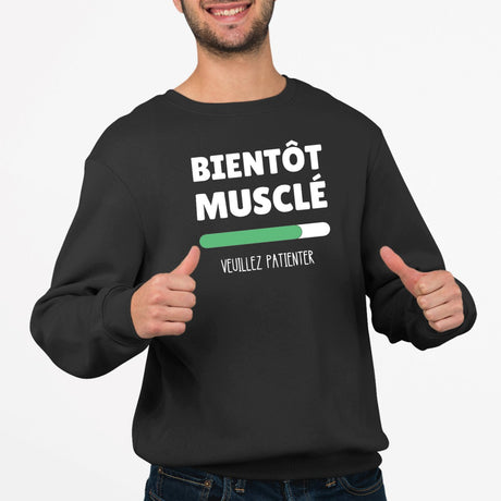 Sweat Adulte Bientôt musclé Noir