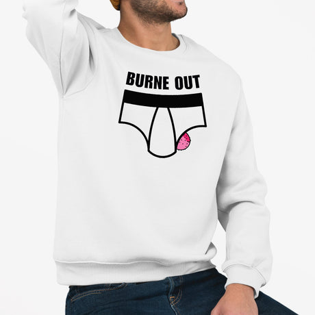 Sweat Adulte Burne out Blanc