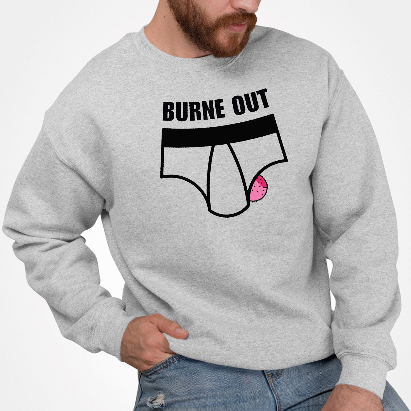 Sweat Adulte Burne out Gris