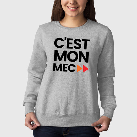 Sweat Adulte C'est mon mec Gris