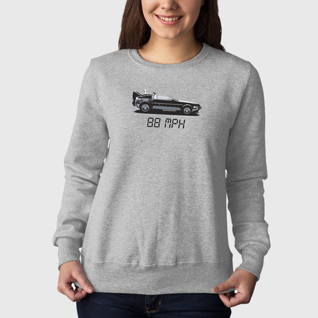 Sweat Adulte Delorean 88 MPH Gris