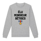 Sweat Adulte Élu monsieur bêtises 