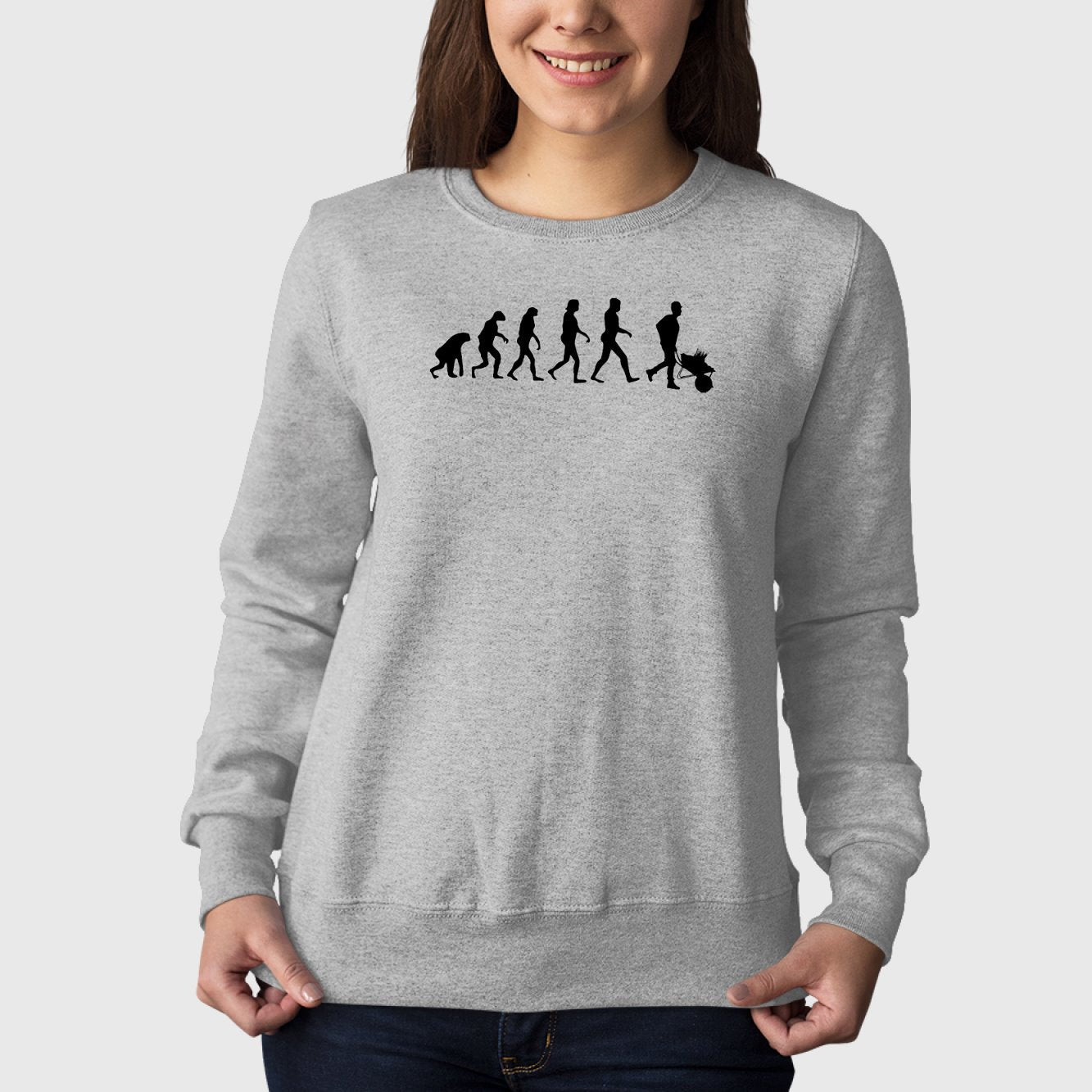 Sweat Adulte Évolution jardinage Gris