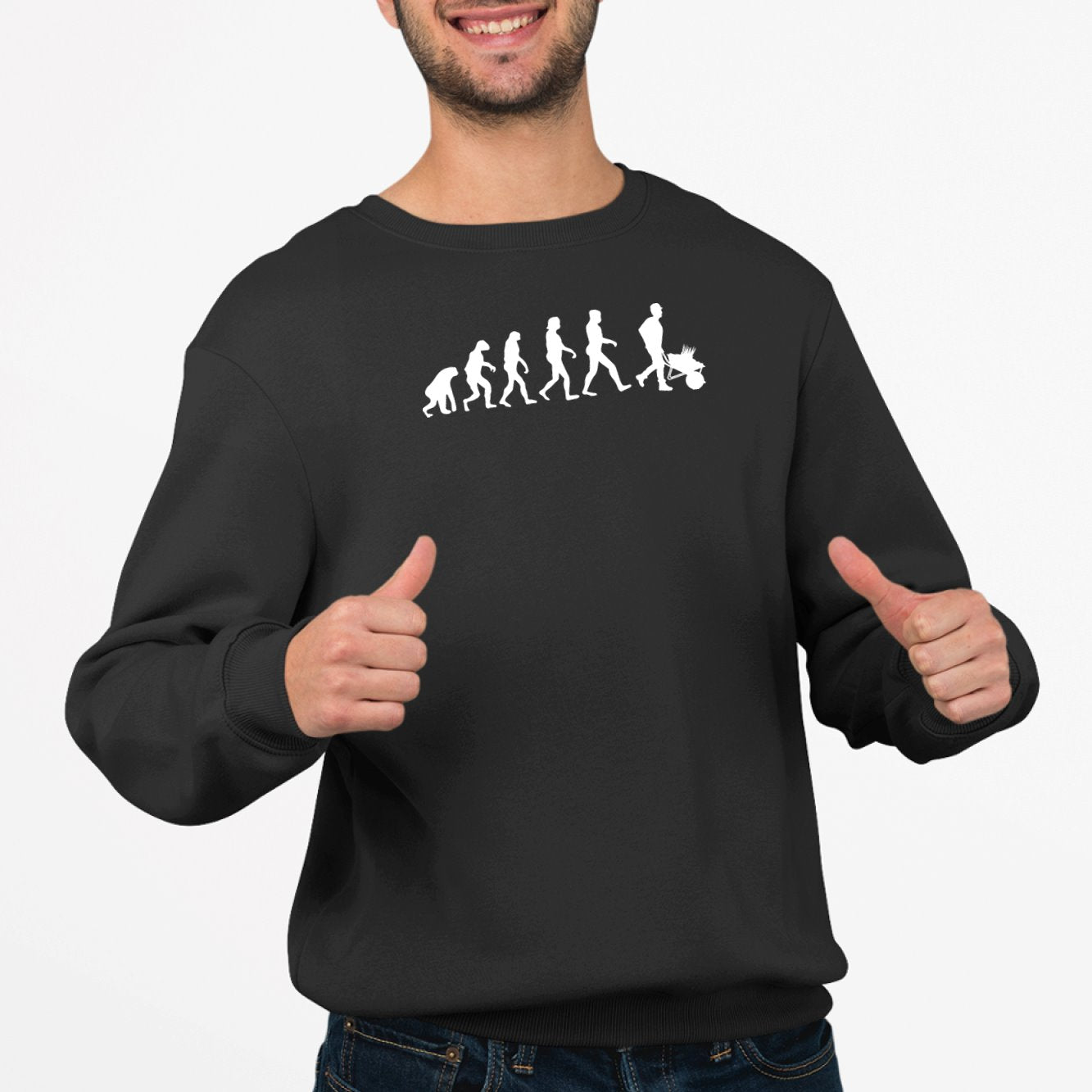 Sweat Adulte Évolution jardinage Noir