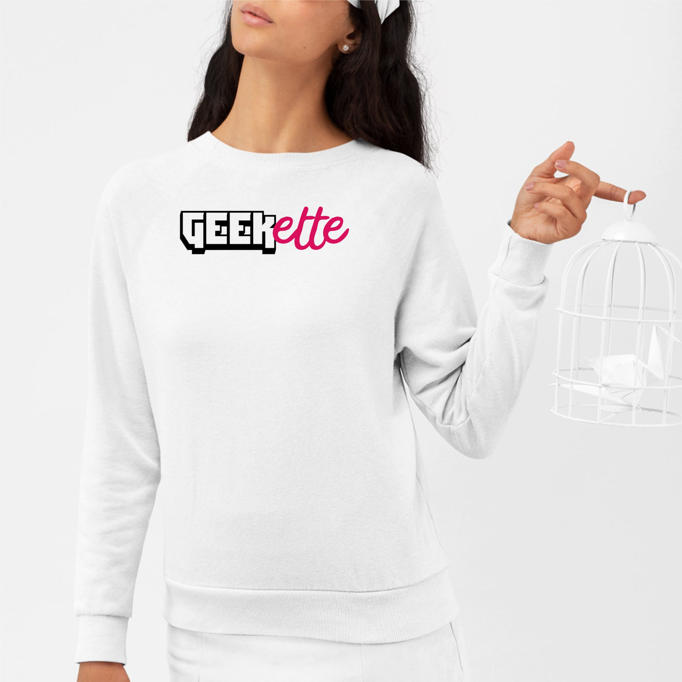 Sweat Adulte Geekette Blanc