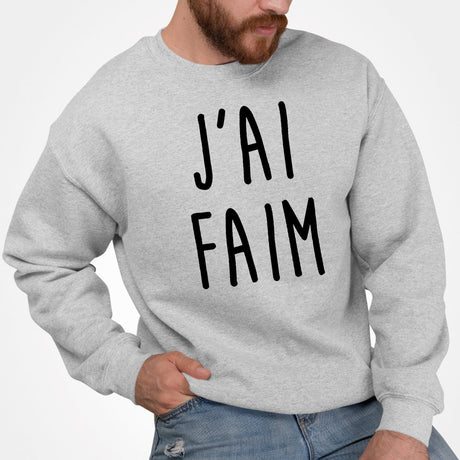 Sweat Adulte J'ai faim Gris