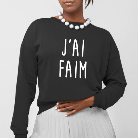 Sweat Adulte J'ai faim Noir