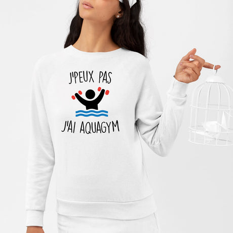 Sweat Adulte J'peux pas j'ai aquagym Blanc