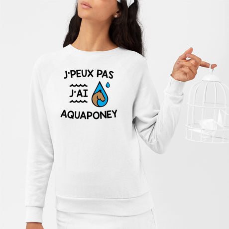 Sweat Adulte J'peux pas j'ai aquaponey Blanc