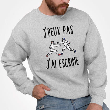 Sweat Adulte J'peux pas j'ai escrime Gris