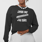 Sweat Adulte J'peux pas j'ai flûte Noir