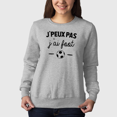 Sweat Adulte J'peux pas j'ai foot Gris