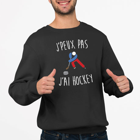 Sweat Adulte J'peux pas j'ai hockey Noir