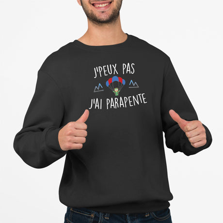 Sweat Adulte J'peux pas j'ai parapente Noir