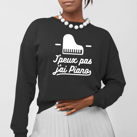 Sweat Adulte J'peux pas j'ai piano Noir