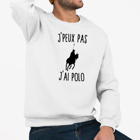 Sweat Adulte J'peux pas j'ai polo Blanc