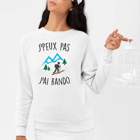 Sweat Adulte J'peux pas j'ai rando Blanc