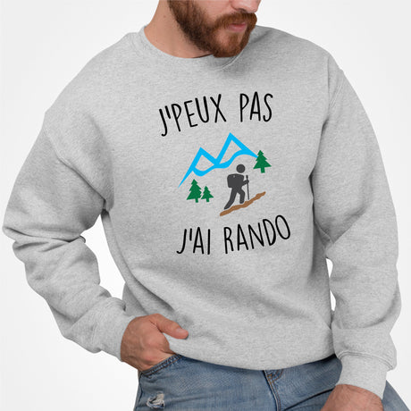 Sweat Adulte J'peux pas j'ai rando Gris