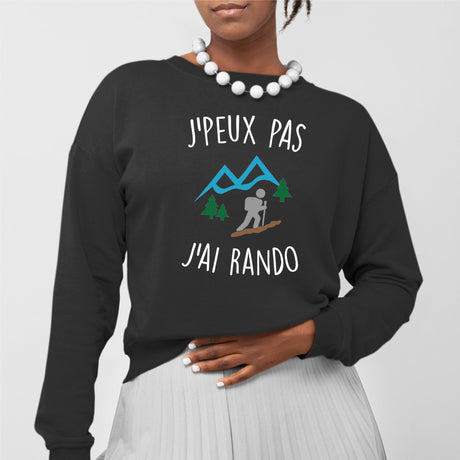 Sweat Adulte J'peux pas j'ai rando Noir