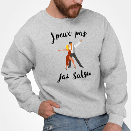 Sweat Adulte J'peux pas j'ai salsa Gris