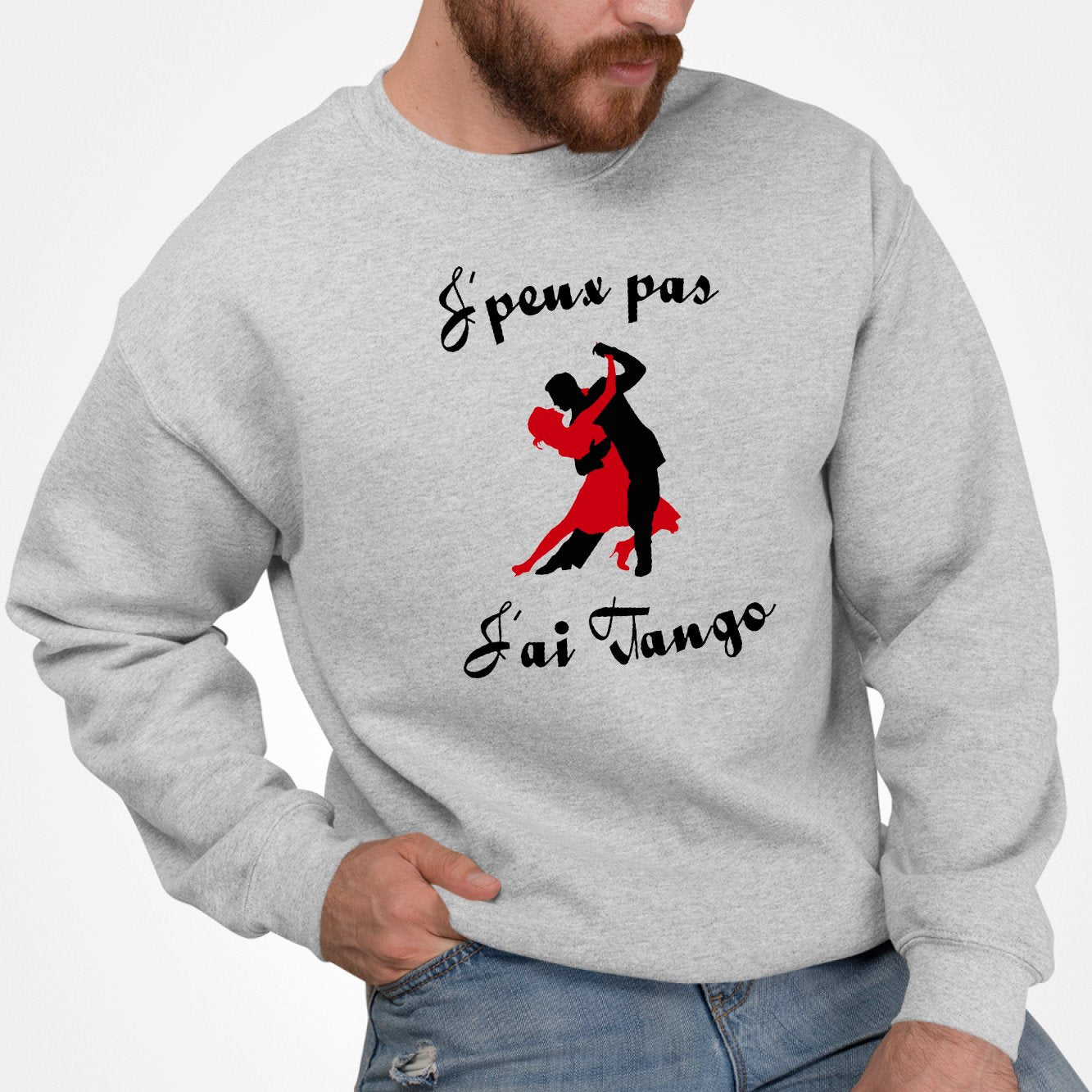 Sweat Adulte J'peux pas j'ai tango Gris