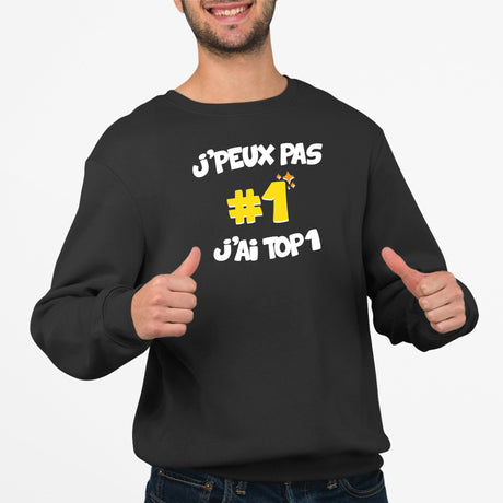 Sweat Adulte J'peux pas j'ai TOP1 Noir