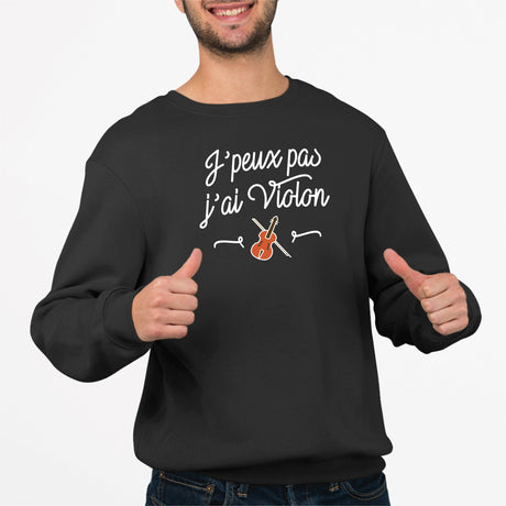 Sweat Adulte J'peux pas j'ai violon Noir