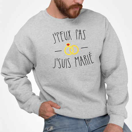 Sweat Adulte J'peux pas j'suis marié Gris