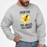 Sweat Adulte J'peux pas mes abeilles m'attendent Gris