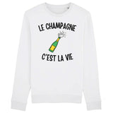 Sweat Adulte Le champagne c'est la vie 