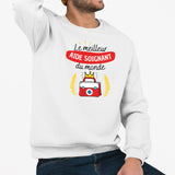 Sweat Adulte Le meilleur aide soignant du monde Blanc