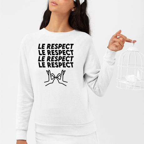 Sweat Adulte Le respect Blanc