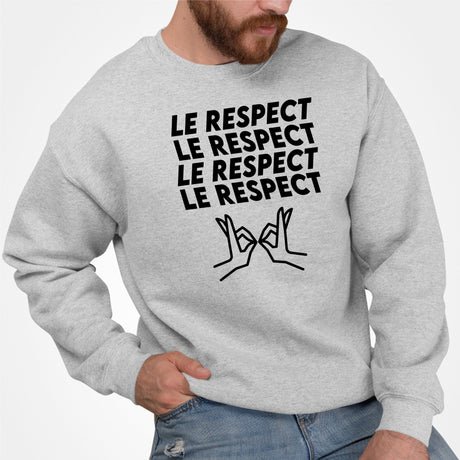 Sweat Adulte Le respect Gris