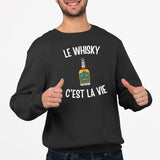 Sweat Adulte Le whisky c'est la vie Noir