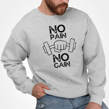 Sweat Adulte No pain no gain Gris