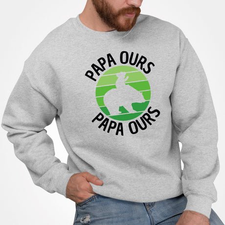 Sweat Adulte Papa ours Gris