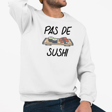 Sweat Adulte Pas de sushi Blanc