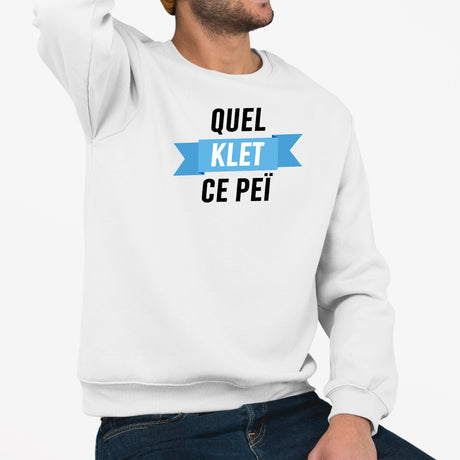 Sweat Adulte Quel klet ce peï Blanc