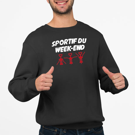 Sweat Adulte Sportif du week-end Noir