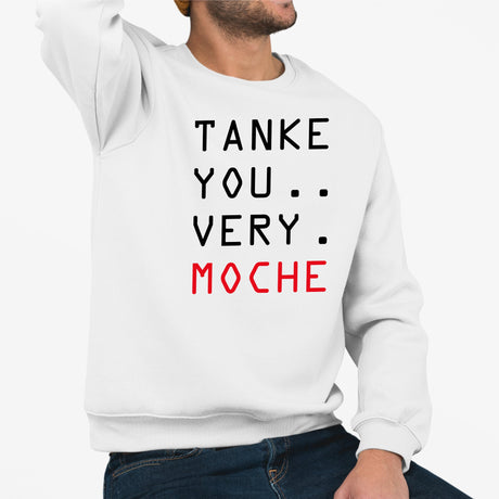 Sweat Adulte Tanke you very moche Blanc