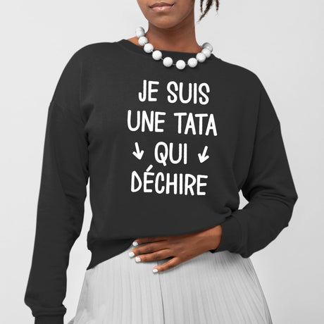 Sweat Adulte Tata qui déchire Noir