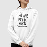 Sweat Capuche Adulte Anniversaire 30 ans Blanc