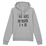 Sweat Capuche Adulte Anniversaire 40 ans 