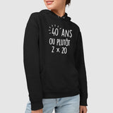 Sweat Capuche Adulte Anniversaire 40 ans Noir